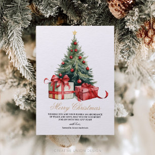 Aquarelle Arbre de Noël non photo Carte de Noël