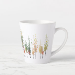 Aquarelle Arbre Ligne Petite Mug Latte
