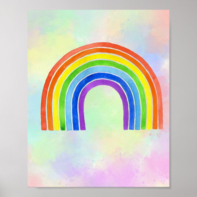 Aquarelle arc-en-ciel arrière - plan poster de pép (Devant)
