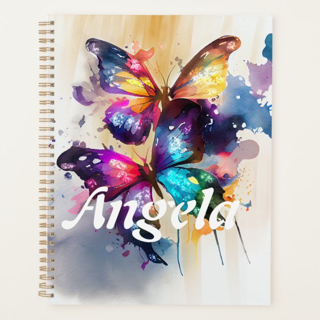 Aquarelle Arc-en-ciel Boutique papillons (Devant)