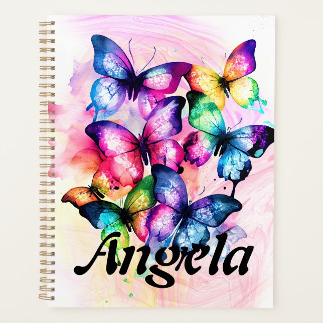 Aquarelle Arc-en-ciel Boutique papillons (Devant)