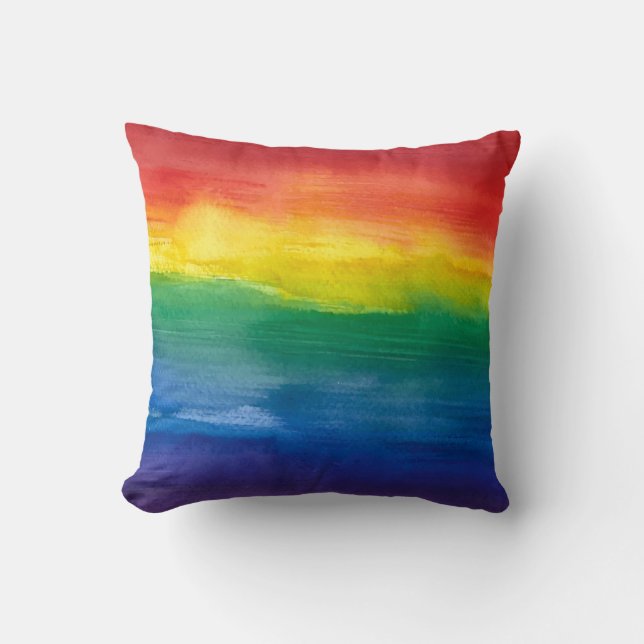 Aquarelle arc-en-ciel Coussin (Recto)