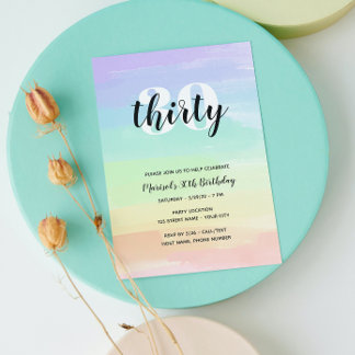 Aquarelle arc-en-ciel Invitation d'anniversaire