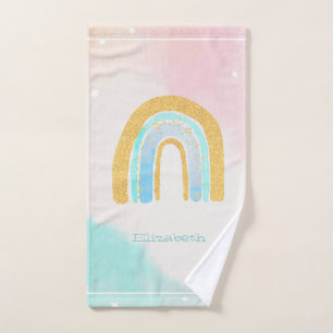 Aquarelle Arc-en-ciel Paillettes Or