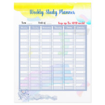 Aquarelle arc-en-ciel Planificateur d'étude et cho