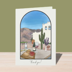 Aquarelle Argentine Salta Carte de remerciements p
