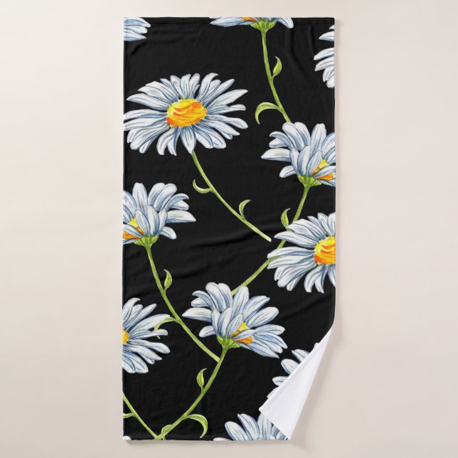 Aquarelle. Arrière - plan floral sans couture (Serviette de bain)