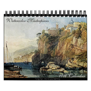 Aquarelle Art 2024 beau calendrier bureau