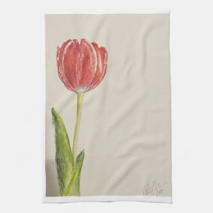 Aquarelle art fleurie serviette de cuisine