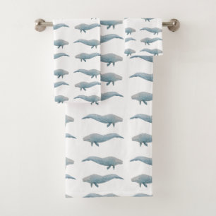Aquarelle artistique Baleine bleue