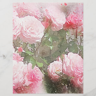 Aquarelle artistique Roses scrapbooking papier art