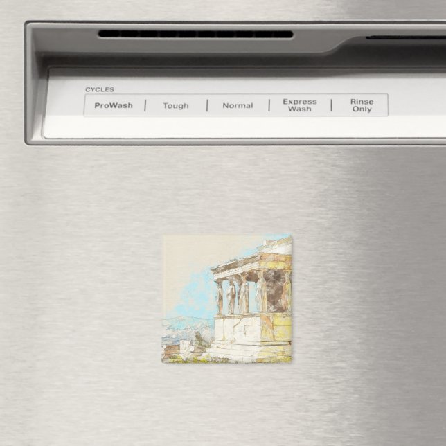 Aquarelle Athènes Magnet - Ruines grecques Souveni (In Situ (Lave-vaisselle))