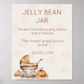 Aquarelle Automne Citrouille Baby shower Poster du