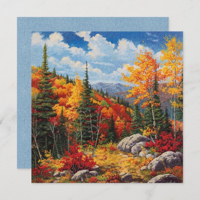 Aquarelle Automne Couleurs Automne Accueil Carte P (Devant / Derrière)