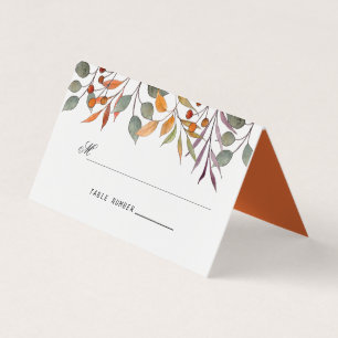 Aquarelle Automne Foliage mariage carte place