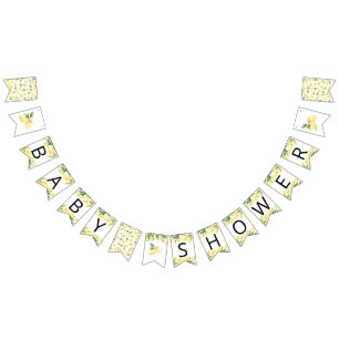 Aquarelle Baby shower de citron drapeaux