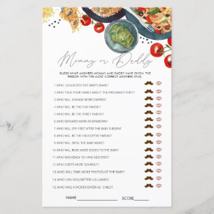 Aquarelle Baby shower italien Jeu Devinez Qui