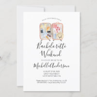 Aquarelle Bagage Bachelorette Invitation Week-end