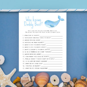 Aquarelle baleine - Jeu Qui connaît le mieux papa