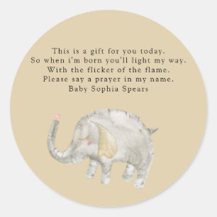 Aquarelle Ballons éléphant - Étiquette de la bougi