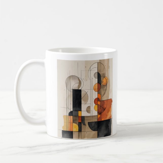 aquarelle bauhaus tasse abstraite (Gauche)