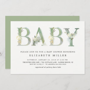 Aquarelle Bébé botanique ・ Invitation Baby shower