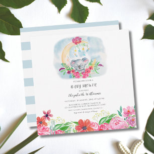 Aquarelle Bébé Koala Avec Invitation Lune