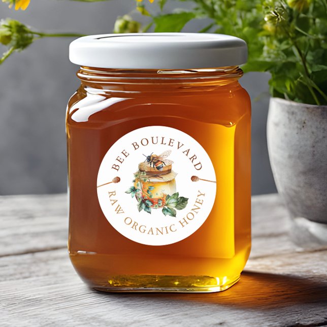 Aquarelle Bee Miel Étiquette (Créateur téléchargé)