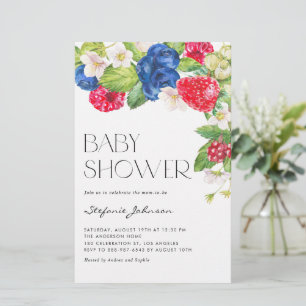 Aquarelle Berries mélangées Baby shower Invitation