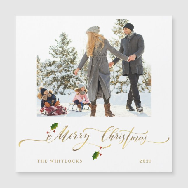 Aquarelle Berries Photo Joyeux Noël (Devant)