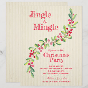 Aquarelle Berries Végétation Swag Invitation de No