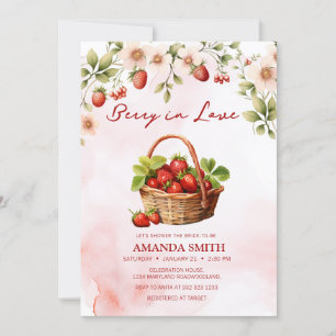 Aquarelle Berry In Love Nuptiale Douche Invitation