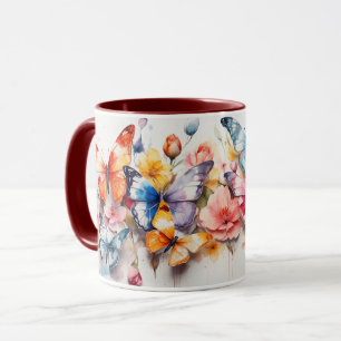 Aquarelle Beurre mûre et Fleurs Mug