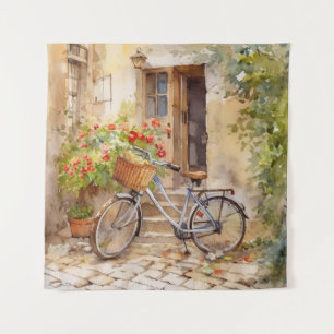 Aquarelle Bicyclette Art Tapisserie