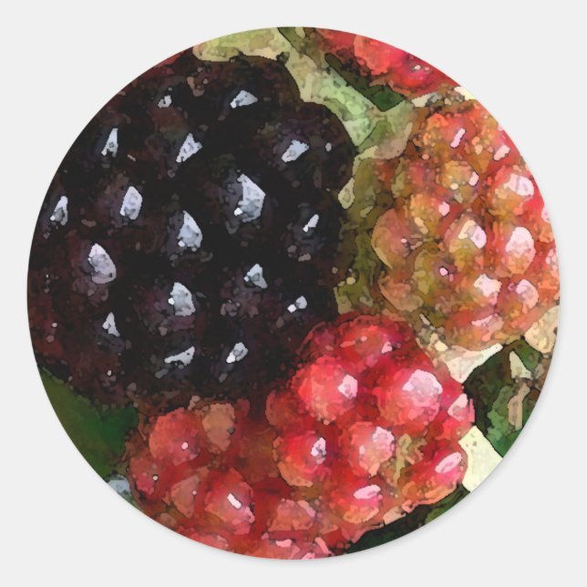 Aquarelle Blackberries - autocollant (Devant)