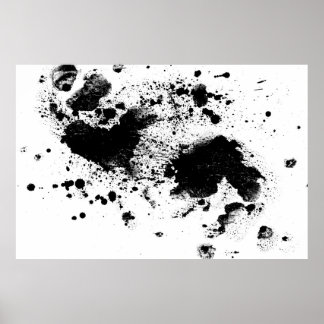 Aquarelle Black'n'White Paint Splatz Poster