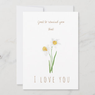 aquarelle blanc narcisse fleurs carte de voeux