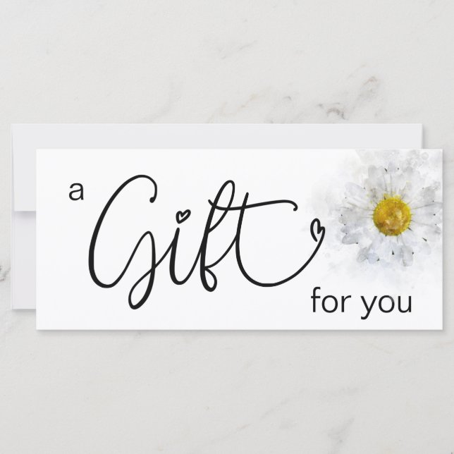 *~* Aquarelle blanche Coeur de marguerite minimali (Devant)