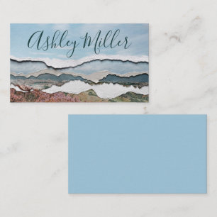 Aquarelle blanche et Carte de visite de papier dé