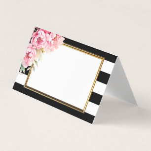 Aquarelle blanche noire rose Étiquettes de la nour