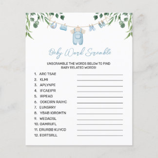 Aquarelle Blanchisserie Mot Bleu Jeu