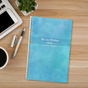 Aquarelle bleu Aqua Planificateur personnalisé
