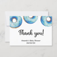 Aquarelle bleu beignets carte de remerciements