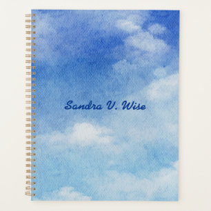 Aquarelle bleu & blanc sur mesure