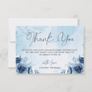 Aquarelle Bleu C'est un garçon Merci Baby shower