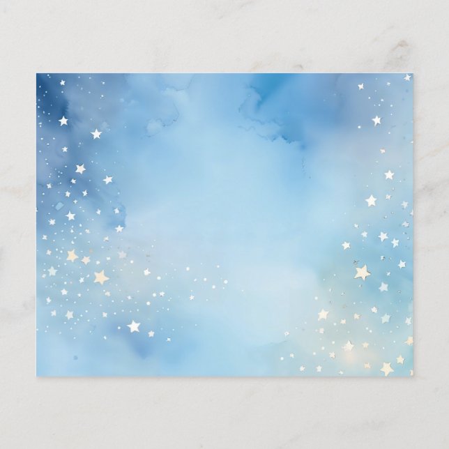 Aquarelle bleu ciel avec étoiles (Dos)