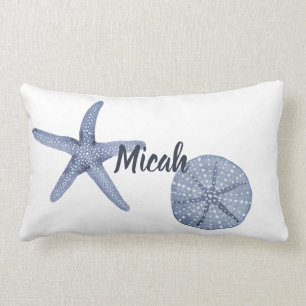 Aquarelle bleu Coussin personnalisé