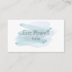 aquarelle bleu design carte de visite personnalisé