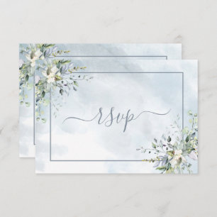 Aquarelle bleu Dusty Botanical Greenery RSVP