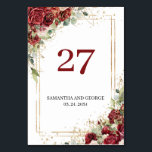 Aquarelle bleu et bordeaux numéro de table des ros<br><div class="desc">Venez vous régaler pour votre mariage avec ce design charmant pour numéro de table avec ces adorables fleurs bleu aquarelle et feuillage vert eucalyptus élégamment tissé dans cadre géométrique doré. Montrez-leur qu'ils votre attention spéciale et Donnez-leur un moment de fête inoubliable. N'hésitez pas à me contacter pour les articles correspondants...</div>